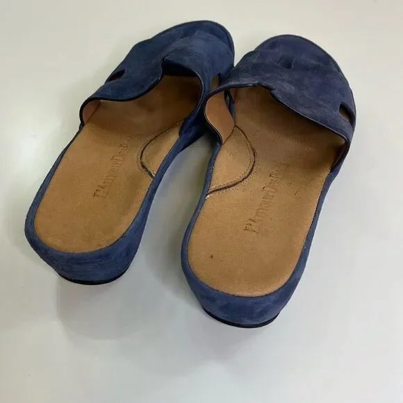 L'Amour Des Pieds Women’s Catiana Slip On Sandal Navy Suede, Size 6.5M - Picture 3 of 10